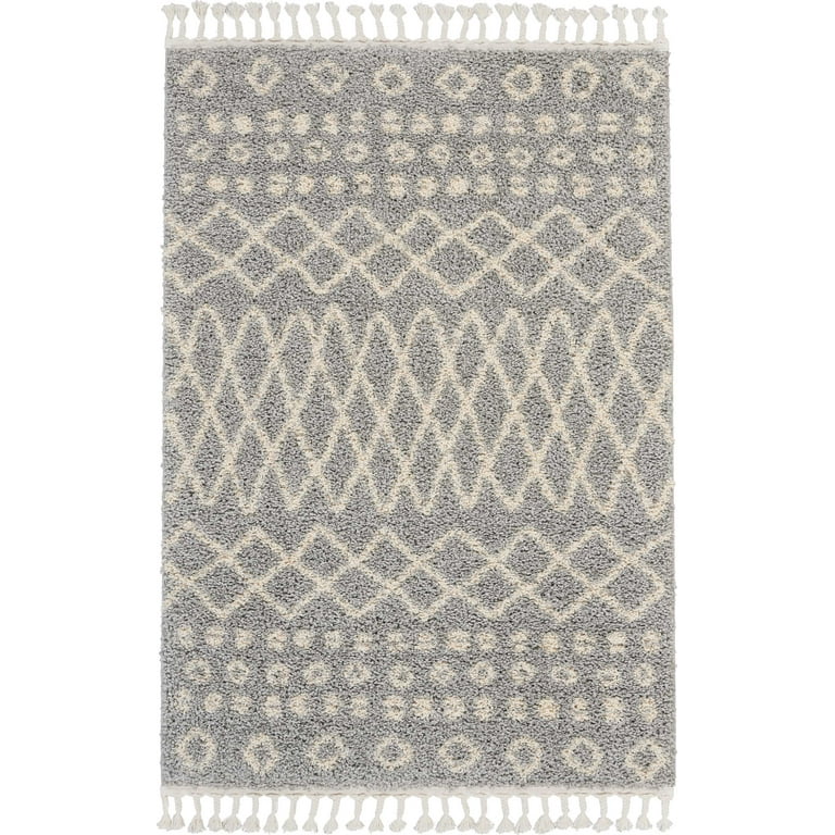 Nourison Marrakesh Shag Moroccan Silver 3'11