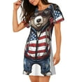 thumbnail image 2 of Naloa Patriotic Boxing Bear Art Print Women Nightgowns,Womens Loungewear,Short Sleeve Sleepwear,Comfy Ladies Nightdress, 2 of 6