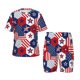 thumbnail image 1 of Fotbe American Stars2 Pijama Estampada de 2 Piezas para Niños – Ropa de Dormir de Manga Corta Cómoda para Niños y Niñas, Camiseta y Shorts de Algodón-Large, 1 of 6