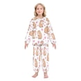 thumbnail image 2 of Fluffy Pajamas Set Fuzzy Winter Warm Pj Sets Pullover Tops and Long Pants Capybaras and Heart X-Large, 2 of 8