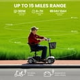 thumbnail image 4 of 4 Wheels Mobility Scooter for Seniors & Adults,15 Miles Electric Folding Wheelchair Device for Travel,Sunderwell,USB Port,300 lbs Capacity,Silver, 4 of 8