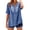 07# Blue, variant on Qwertyu Linen Shirts for Women Spring Summer Casual Short Sleeve Embroidered Boho Tops Loose Fit Button Down Blouses Trendy Dressy V Neck Work Shirts Blue M