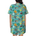 thumbnail image 4 of Womens Pajama Sets With Pocket, Trucks and excavators Lounge Sets Short Sleeve Sleepwear PJ Sets for Women, 4 of 6