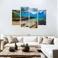 thumbnail image 3 of Elephant Stock Secret Cove Beach Wall Art - Horizontal Multi Panel Canvas - Dining Room Wall Decor - Beach Multi Panel - Blue And Teal Decor - 75" x 48", 3 of 8