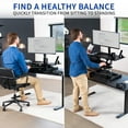 thumbnail image 3 of VIVO Black Electric 36" Standing Desk Monitor Riser, Dual Arm Sit Stand Tabletop, 3 of 8
