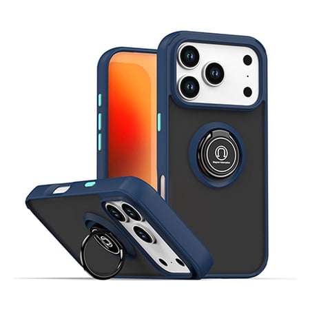 Sturdy Matte Ring Case for iPhone 17 Pro - Dark Blue