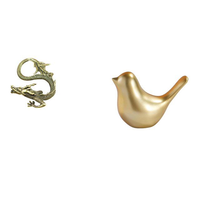 Escultura china de escritorio, figura en miniatura de latón, adorno de pájaro, estatua de resina, decoración de animales, diseño artístico realista, a