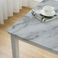thumbnail image 4 of HAOXIT Square Fitted Table Cover with Elastic Edges, Marbling Culture Design Oil-Proof Table Cloth Stain-Resistant,Grey Dust White - Fits Square Tables white, 4 of 7