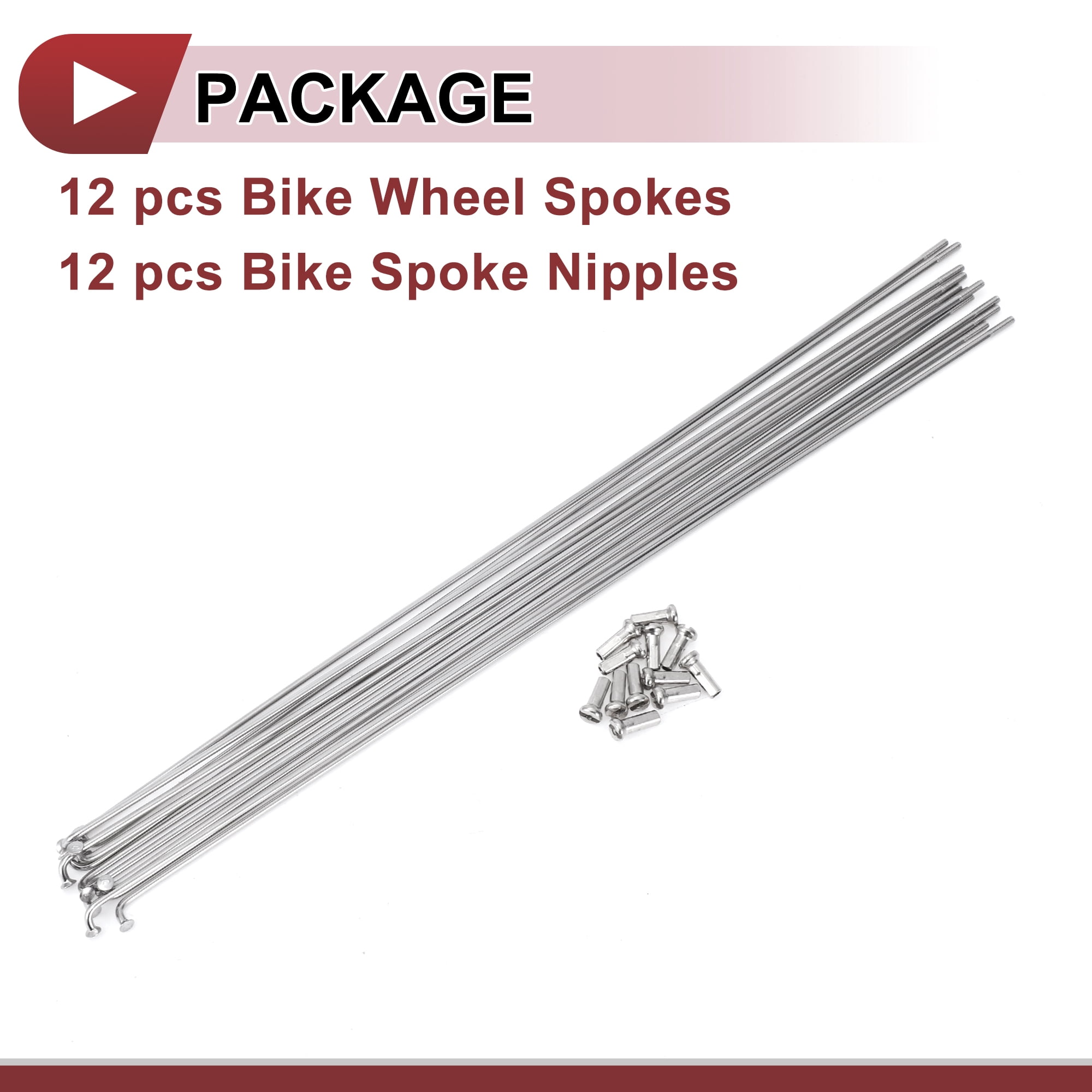 Unique Bargains 12 Set 14G Bicycle Spokes Bike Wheel Spokes 304 Stainless Steel 289mm