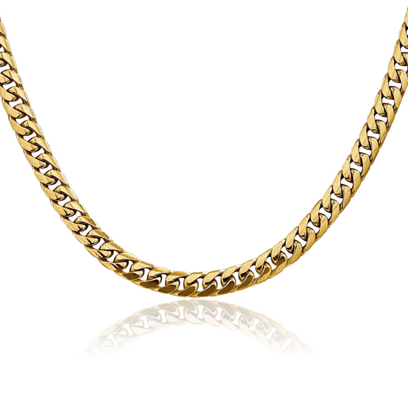 14K Solid Yellow Gold 5mm Miami Cuban Curb Link Chain Necklace