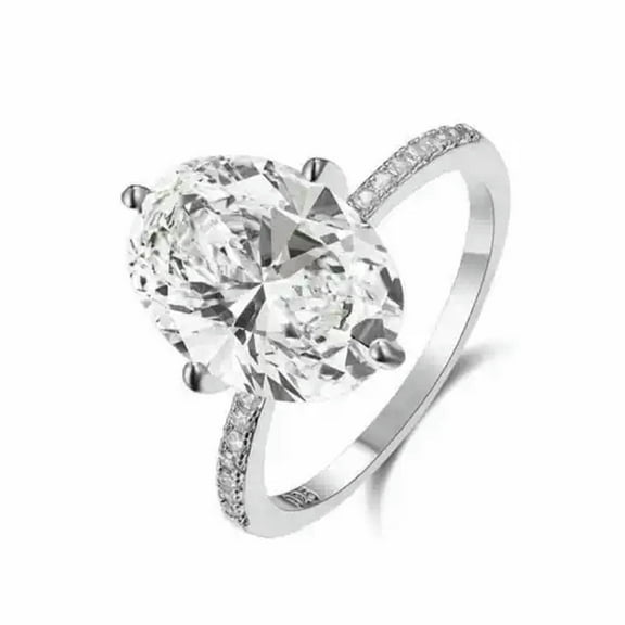 925 Silver Ring & 18k Yellow Gold Plated Women Cubic Zircon Ring Sz 6-10