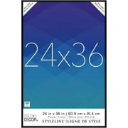 Studio Decor 24 x 36 Plastic Poster Frame Styleline - Includes Hanging Hardware, Horizontal or Vertical Display - Black, Bulk 6 Pack