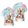 thumbnail image 3 of Happy Birthday Cute Puppy Corgi with Cake Gifts Party Hat Hawaiian Shirt Breathable Summer Unisex Merch Welsh Corgi Dog Lover Gifts Idea - 00029, 3 of 6