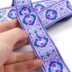 thumbnail image 3 of 3 rollos de cinta bordada morada de 22,32 yardas y 1 1/4 pulgadas, cintas de tela jacquard étnicas, cinta de adorno de poliéster con diseño floral., 3 of 5