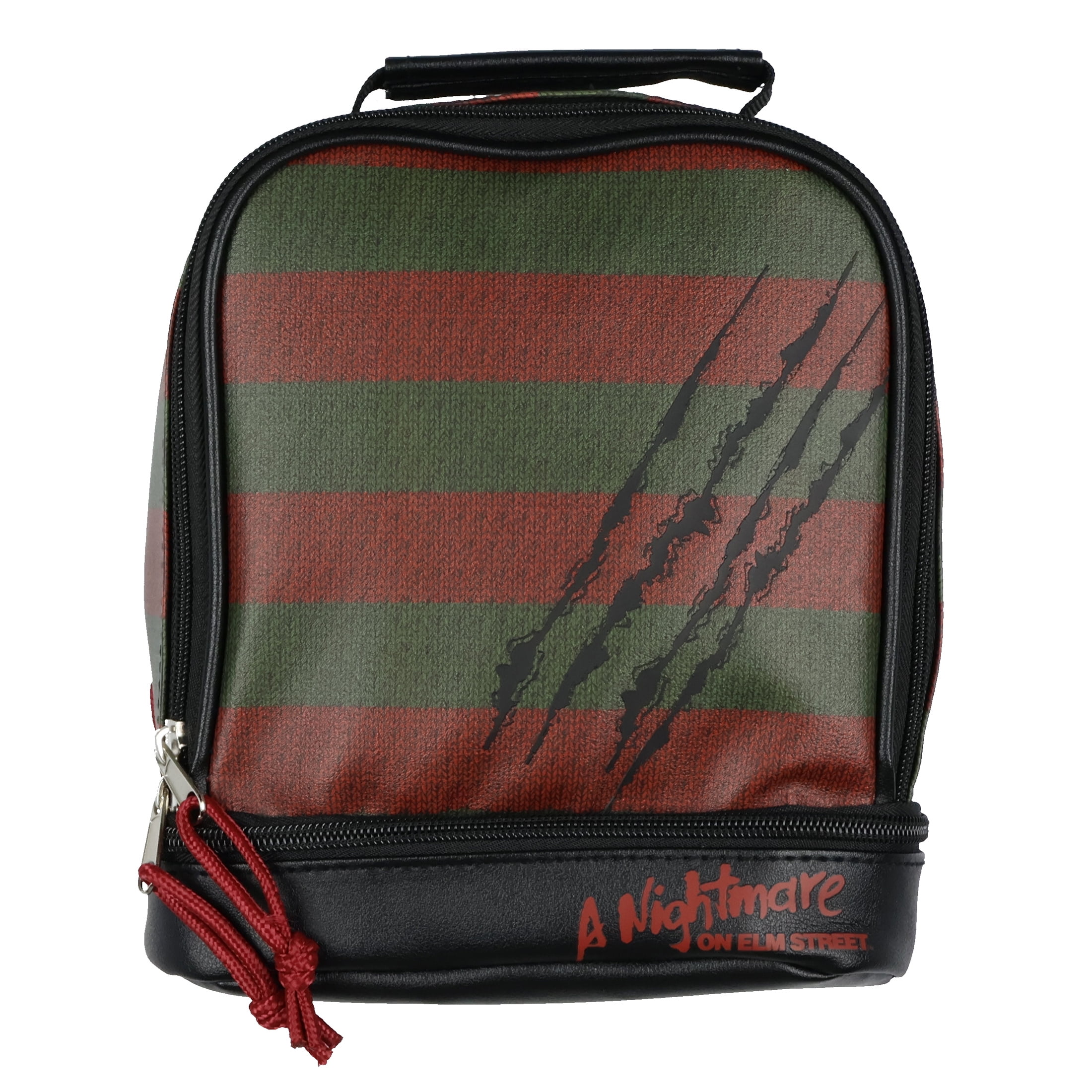 Nightmare on Elm Street Lunch Tote Freddy Krueger Slashes Dual Compartment Insulated Lunch Bag Tote For Hot And Cold Food, Drinks, And Snacks 10"