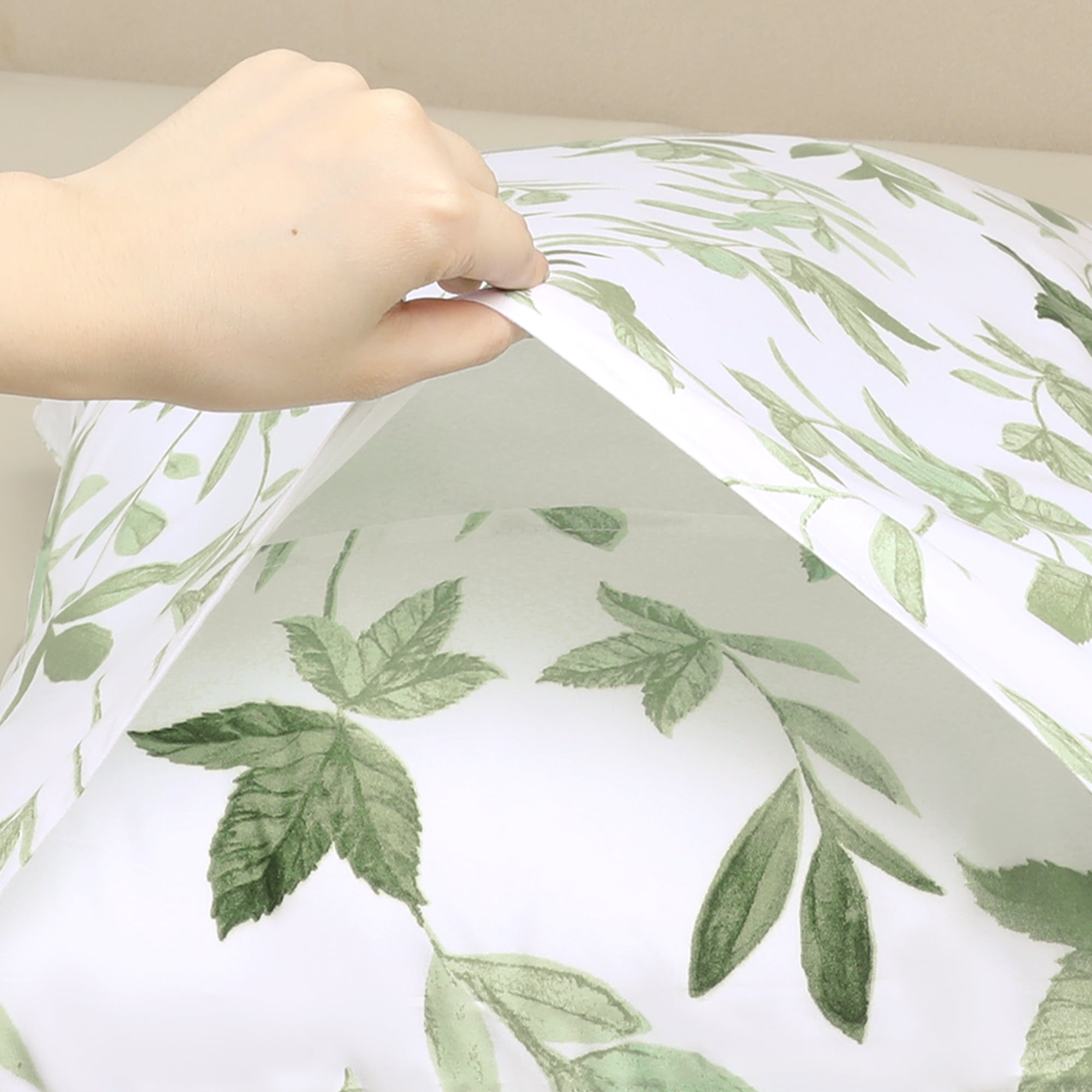Unique Bargains Pillowcase with Envelope Closure Floral Pillow Cases Queen Emerald Green