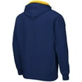 thumbnail image 3 of Men's Colosseum Navy Michigan Wolverines Arch & Logo 3.0 Full-Zip Hoodie, 3 of 3