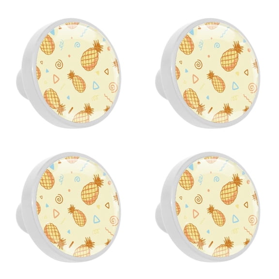 4 Pcs Pineapple Knobs for Kitchen Cabinet Cupboard Dresser Bookcase Drawer Pulls Handles Round Home Decor
