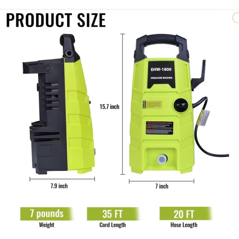 Portable Cordless Pressure Washer Gun, Battery Operated High Pressure Power Car Wash Detailing Cleaner Kit with 6-in-1 Nozzle, Foam Cannon for Auto