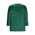 thumbnail image 5 of 3/4 Length Sleeve Womens Tops Sevevn Fashion Women's Pullover Shirt With Sequins And Casual Round Neck 3/4 Sleeve, 5 of 6