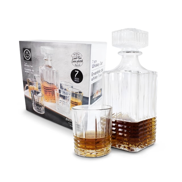 Vasos de Vidrio para Whisky con Decantador de Cristal IDEA NUOVA 860 ml