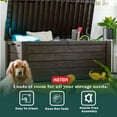 thumbnail image 3 of Open Box Keter Westwood 150 Gallon Outdoor Furniture Storage Deck Box, Espresso, 3 of 12