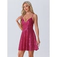thumbnail image 4 of DARING DIVA Sequin Backless Dress with Spaghetti Straps XS Hot Pink, 4 of 6