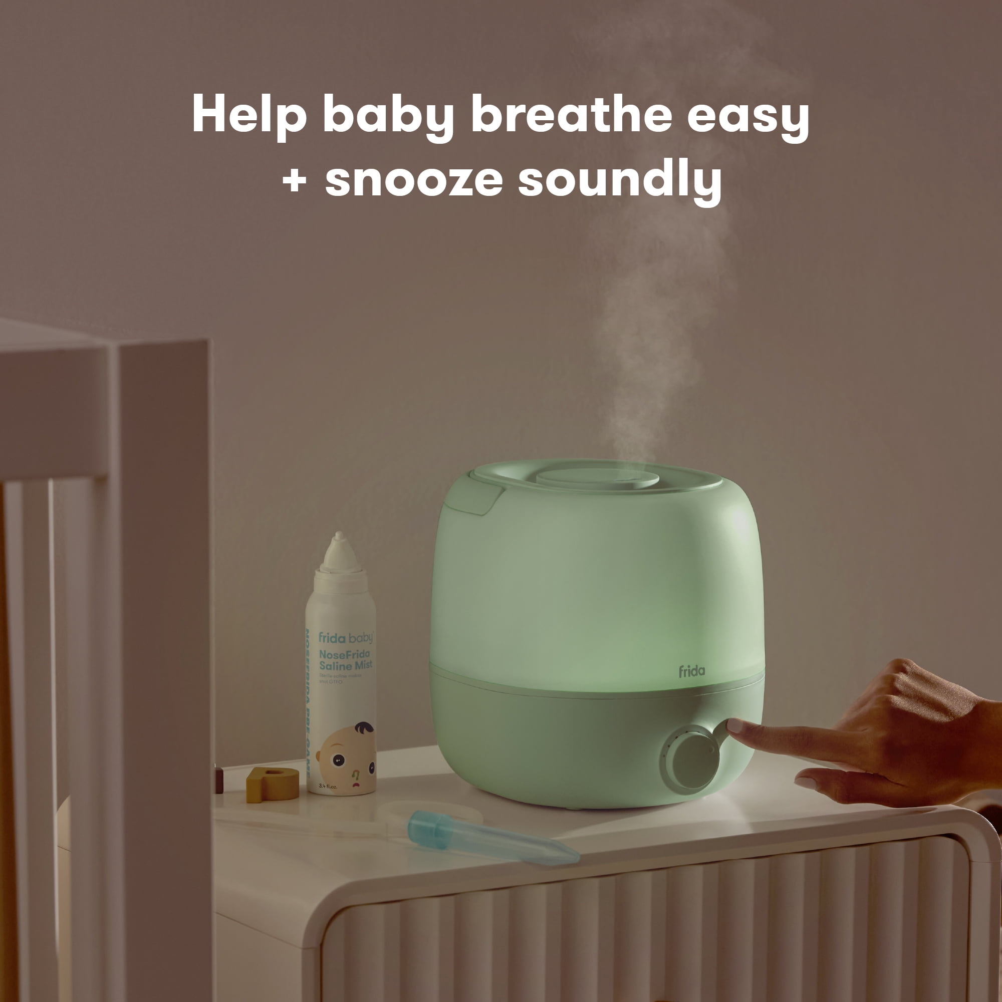 Frida Baby 3-in-1 Cool Mist Humidifier for Large Rooms, Top Fill Humidifier for Bedroom