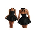 thumbnail image 2 of Michellecmm Women Sleeveless Halter Dress Summer Casual Tie up Backless Corset Bubble Party Dress, 2 of 9