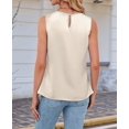 thumbnail image 4 of Women'S Silk Satin Tank Top Summer Business Casual Outfit 2025 Sleeveless Work Dressy Shirt Creamy White L, 4 of 5