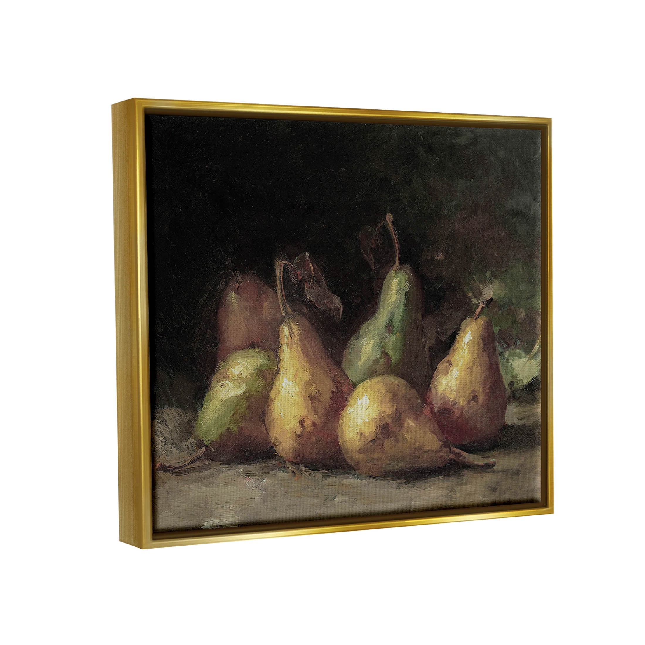 Classic Pears Still Life Food & Beverage Painting Metallic Gold Framed Art Print Wall Art