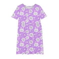 thumbnail image 4 of RXIRUCGD 2025 Summer Clothes for Kids Girl's Flower Print Short Sleeve Stretchy Dress Summer Sleeve Round Neck Dress Dance Skirt for Kids, 4 of 4