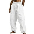 thumbnail image 1 of Mens Pants, Mens Fashion Drawstring Elastic Waist Solid Color Casual Length Pants, 1 of 5