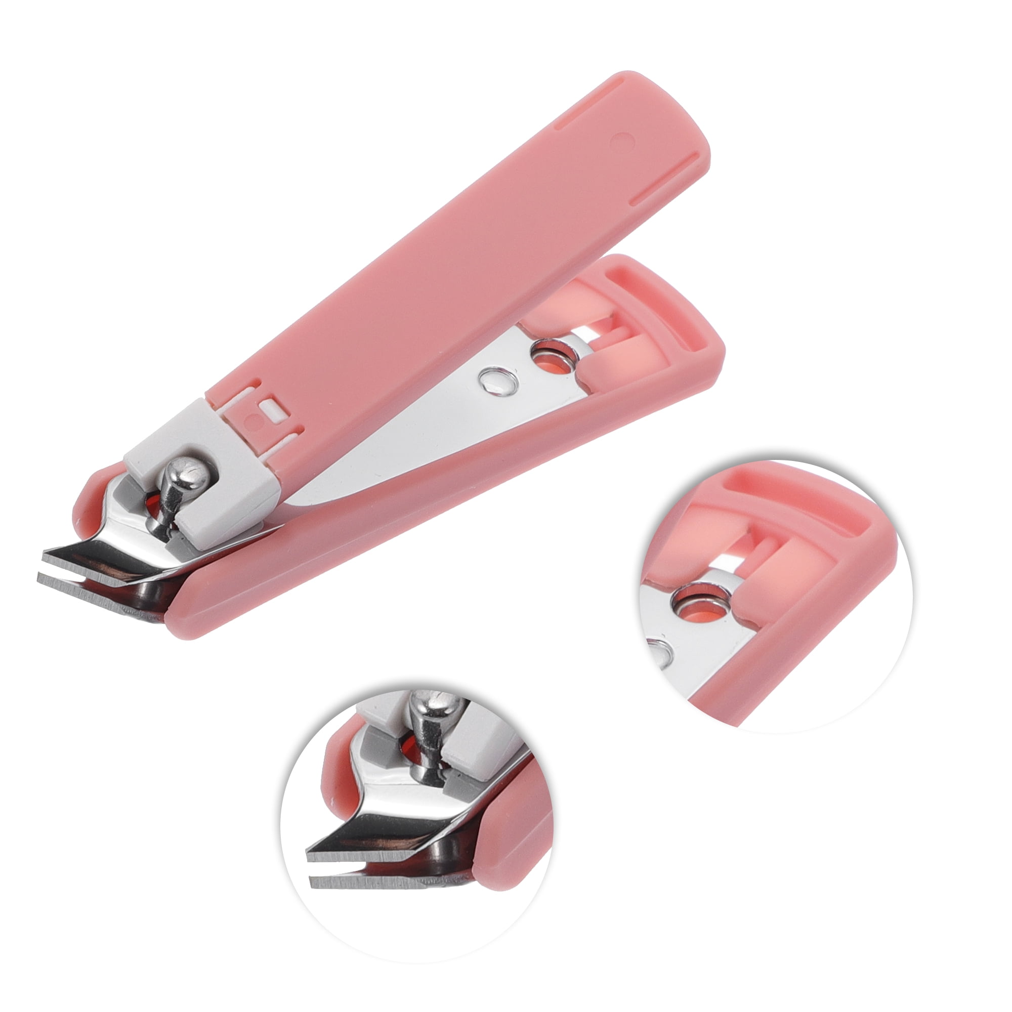 Unique Bargains Nail Clipper With Key Ring 1 Set Pink