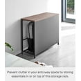 thumbnail image 2 of Yamazaki Home Entryway Storage Organizer and Bench, Black, Steel + Wood, 2 of 7