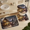 thumbnail image 6 of Santa Claus Reindeer Vintage 4PCS Shower Curtain Sets with Rugs with Non-Slip Bath Mat Toilet Rug，72" X 72", 6 of 8