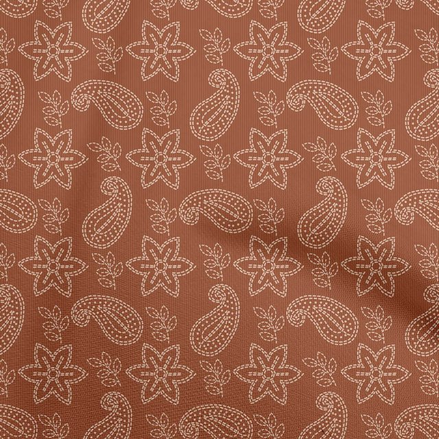 oneOone Velvet Brown Fabric Floral Craft Projects Decor Fabric Printed By The Yard 58 Inch Wide