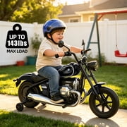 SaveJoy BMW Licensed Kids Electric Motorcycle, 24V Kids Electric Dirt Bike, 280W Powered Ride On Motorcycle with Removable Training Wheels, Suspension, Black