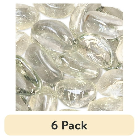 (6 pack) Akasha Crescent Shape Glass Gems, Sparkling Clear, 12 Oz. Bag