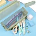 thumbnail image 1 of EGNMCR Organisation et Rangement, Bacs de Rangement, Conteneurs de Rangement Étudiant Simple Couche Maille Pencil Case Portable Grande Capacité Résistant aux Taches Pochette de Rangement Rectangulaire Maille cases, 1 of 6