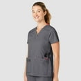 thumbnail image 3 of Wink WonderFLEX Women's Verity V-Neck Scrub Top, Pewter, 3X, 3 of 6