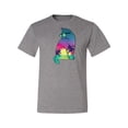 thumbnail image 2 of Neon Beach Sunset Cat California Vibes | Mens Animal Lover Graphic T-Shirt, Heather Grey, 2XL, 2 of 4