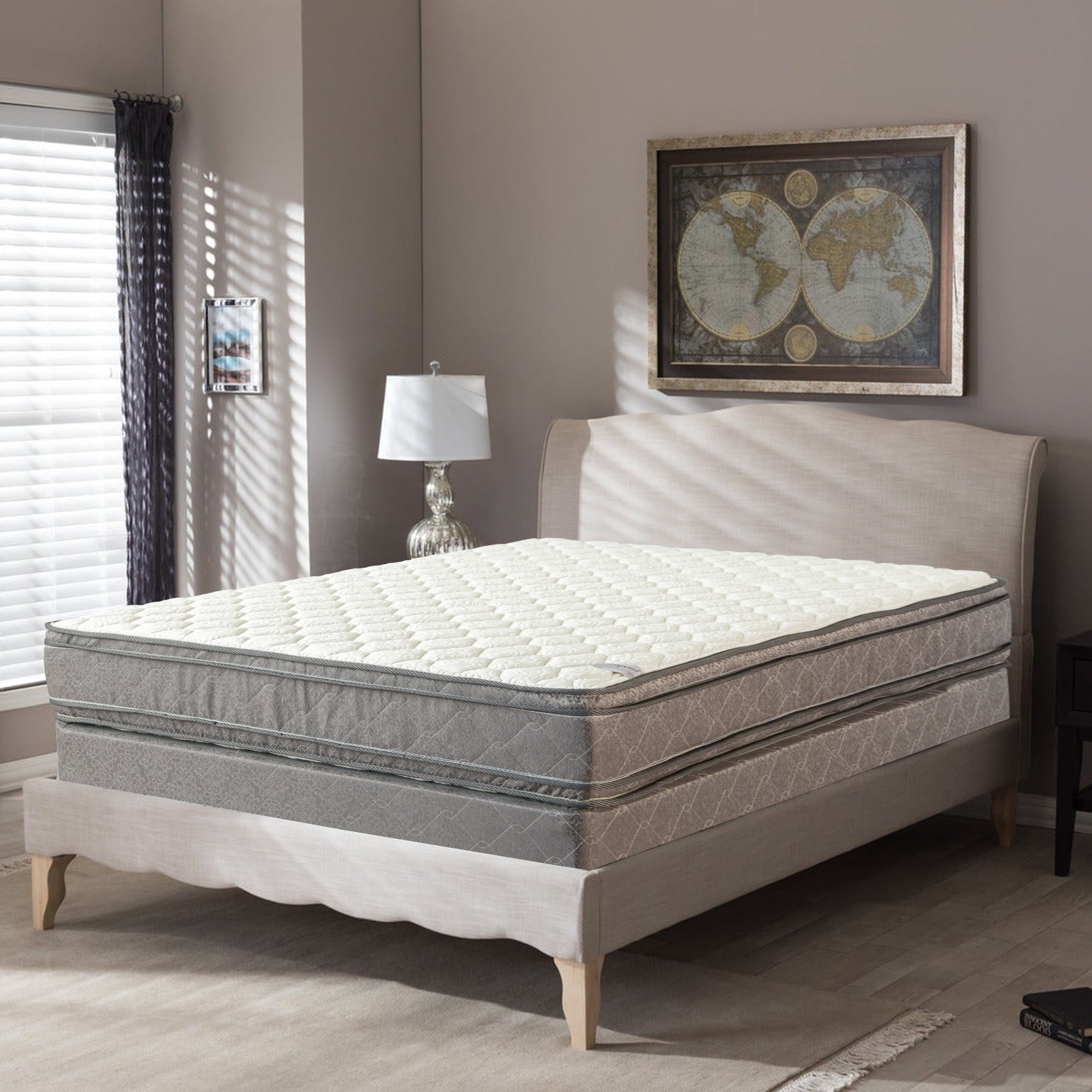 GOWTUN 12Inch Fully Assembled Medium Plush Hybrid Euro Top Foam