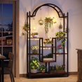 thumbnail image 3 of 5-tier Arched Plant Stand Indoor Plant Shelf for Garden Brown, 3 of 5