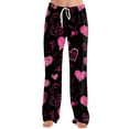 thumbnail image 5 of Youpwaven Women's Valentine's Day Heart Printed Sleep Pants - Cozy Pajama Bottoms, Drawstring Waist Comfortable Loungewear for Valentine Nights, 5 of 7