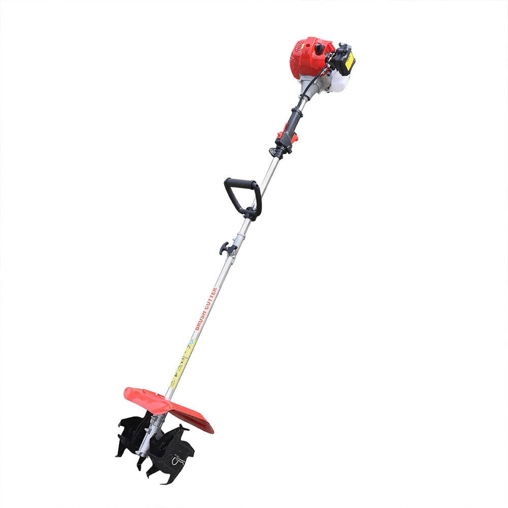 2-Stroke Garden Tiller Cultivator 42.7CC Small Tiller Cultivator Gas Powered Rototiller Garden Tiller Mini Garden Weeding Machine Tool - 1E40F-5