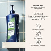 Suave Men Soothing 3-in-1 Shampoo, Conditioner & Body Wash, Aloe & Vitamin B, 28 FL OZ
