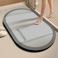 thumbnail image 1 of Tapete antideslizante para el suelo del baño - Alfombra de diatomita súper absorbente para ducha, lavabo y inodoro - Secado rápido, fácil de limpiar, beige o gris, 1 of 6