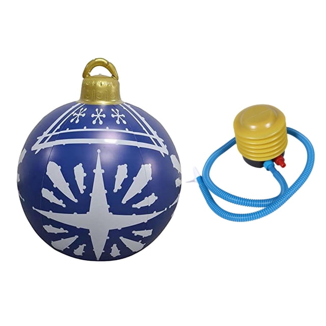 Bola inflable de Navidad , adorno para decoración al aire libre, divertida bola de Navidad, decoraciones navideñas exteriores para fiesta y azul