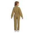 thumbnail image 2 of ranrann Kids Coveralls Girls Boys Mechanic Costume Long Sleeve Cargo Jumpsuit Flightsuit Khaki 6, 2 of 6